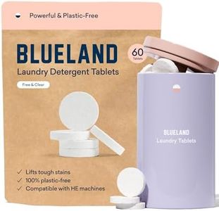 BLUELAND Laundry Detergent Tablet Starter Set - Plastic-Free & Eco Friendly Alternative to Sheets Pods and Liquids - Natural, Gentle, Plant Based - 60 Loads