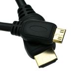 CableWholesale Black Type C Mini HDMI Male to HDMI Male Cable, 6 Feet - Connect with Devices Such As Cameras and Tablets