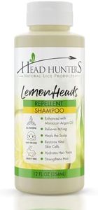 Head Hunters Lemon Natural Lice Repellent Shampoo - Daily Head Lice Shampoo for Kids and Adults - Safe, Non-Toxic, Extremely Effective Natural Head Lice Prevention Shampoo Without Chemicals - 12 Oz