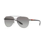 Prada Men's Sport 54ts Sunglasses, Gunmetal/Greygradient, 58