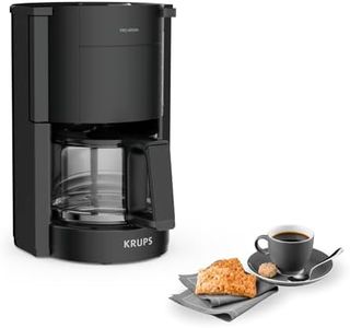Krups F30908 ProAroma Filterkaffeemaschine mit Glaskanne, 1,25L Füllmenge, 10-15 Tassen, 1050W, Schwarz