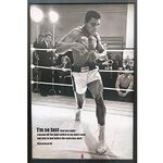 Muhammad Ali Im So Fast Boxing Quote Wall Art Decor Framed Poster | Boxer Fan Artwork | Black & White Greatest Fighter 38x26 (Canvas Like) Textured Photo | Memorabilia Gifts for Boys & Girls Bedroom