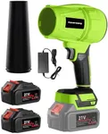 Cordless Leaf Blower, 600,000 RPM Electric Handheld Turbo Jet Blower with 2×4.0Ah Batteries and Charger for 40 Minutes Use, Portable and Lightweight for Lawn Care, Patio, Yard, Deck Cleaning (Green)