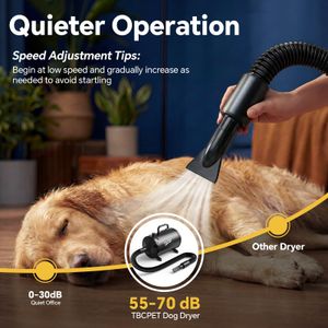 2800W Dog Hair Dryer – High Power Pet Grooming Blower, Black