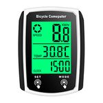 BUZHI Wired Bike Computer, Wired Bike Computer 19 Functions Touch Bike Speedometer Odometer Waterproof Bicycle Computer with Backlight