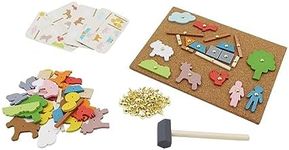 Kaper Kidz Farm Tap A Shape with Hammer Nails Wooden Toy Set