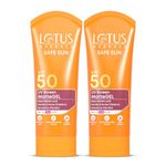 Lotus Herbals Safe Sun UV Screen Matte Gel Sunscreen SPF 50 PA+++ | In Vivo Tested | Broad Spectrum UV Protection | Matte Finish | No White Cast | Normal to Oily Skin | For Women and Men | Paraben & Cruelty Free | 100g (Pack of 2)