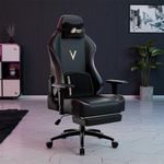 Green Soul Vision Pro Multi-Functional Ergonomic Gaming Chair, Leatherette Upholstery, 4D Armrests, Integrated Footrest, Sturdy Metal Base & 180° Back Recline (Black) Installation Provided