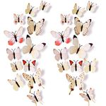 Amaonm® 24pcs 3d Vivid Special Man-made Lively Butterfly Art DIY Decor Wall Stickers Decals Nursery Decoration, Bathroom Décor, Office Décor, 3d Wall Art, 3d Crafts for Wall Art Kids Room Bedroom