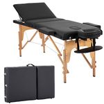 Portable Massage Table Massage Bed Spa Bed 73 inch Long 24 Inch Wide Portable Massage Bed Heigh Adjustable Salon Bed Face Cradle 3 Fold Bed Lightweight Physical Reiki Massage Table