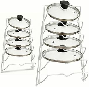 2 Pack - Evelots Lid Organizer Pots and Pans/Pot Lid Organizer/Pan Cover Organizer/6-Lid Holder for Pots/Lid Holder for Cabinet/Wall
