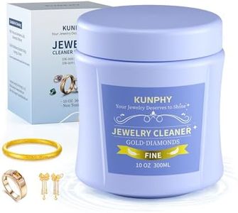 KUNPHY Fine Jewelry Cleaner, 10oz Ring Cleaner, Quick and Easy Jewelry Cleaner Solution for Restoring Shine, Professional Gold Cleaner for Fine, Delicate Jewelry, Gold, Diamonds, and Earrings