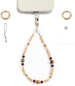 XODITO Vintage Brown Beaded Phone Wrist Strap