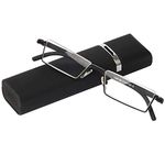 AEC Executive1 Designer Lightweight Flexible Portable Reading Glasses Eyeglasses with Flip Case (+1.50)