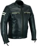 INTAN Safety with Style Mens Motorcycle Armored (Natural Grain) Leather Jacket IN-4026, Black, Medium