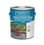 T A Paints Ltd Marine Boat & Barge Paint Multi Purpose Marine Gloss Paint Wood Metal Above Below Waterline Cruisers Canal Barge Narrow Boats (1 Litre, White)