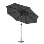 Harrier Crank & Tilt Parasol with LED Lights [2.7m] – Outdoor Garden Patio Umbrella with Optional Waterproof Cover – 5 Colour Options (Grey, With Cover)