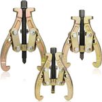 Real Forged 3-Jaw Gear Puller Set, Drop-Forged Bearing Puller Kit, 3in, 4in & 6in Removal Tool Kit for Slide Gears, Pulley, Flywheel, Vehicles Wheel