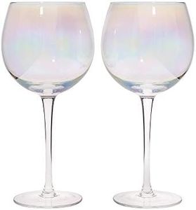 BarCraft Copas de Ginebra Iridiscentes, Juego de 2 Copas Globo, 500ml, En Caja de Regalo