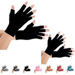 2 Pairs Arthritis Gloves, Compression Gloves Support and Warmth for Hands, Finger Joint, Relieve Pain from Rheumatoid, Osteoarthritis, RSI, Carpal Tunnel, Tendonitis (S, Pureblack)