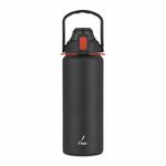 Flair Bolt Flask Vacuum Insulated Steel 1500 ml Bottle (Black) - 24 Hours Hot and Cold, Leakproof, BPA-Free, Durable Gym Bottle, Double Walled Tea Flask