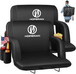 HOPERAN 25" Stadium Seats for Bleachers with Back Support 2 Pack, Half-fold Portable Bleacher Chairs with Back and Cushion, 600D Waterproof Reclining Extra Wide Bleacher Seat for Outdoor Sports