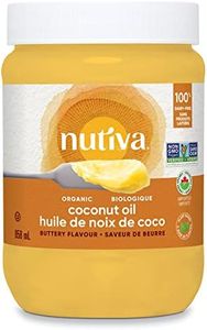 Nutiva Organic Coconut Oil with Non-Dairy Butter Flavor, 858 mL, Organic, Non-GMO, Vegan & Gluten-Free, Plant-Based Replacement for Butter