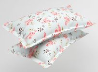 VAS COLLECTIONS 180 TC Premium Cotton Pillow Covers | Regular Pillow Cases | Set of 2 Pieces Pillow Covers only King Size (Floral Pink, 20 x 30 Inches)