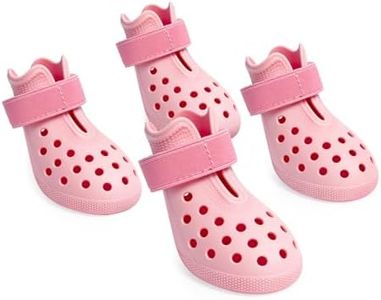 Dog Shoes for Hot Pavement - Comfortable Paw Protection for Medium & Large Dogs, Adjustable Strap & Non-Slip, Easy-Clean, Outdoor Sports Boots, Dog Booties for Summer Rain (Pink, L)