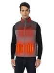 ORORO Men's Heated Gilet with Power Bank, Heated Vest Men Up to 10 Hours of Warmth (Charger Not Included) (Flecking Grey,L)