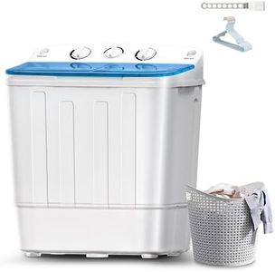 DOGHLY Double Tub 18LBS Washing Machine, Portable Washer and Spin Dryer Combo, Compact Laundry Machine for Apartments, Camping & RVs, Easy to Use, Energy & Water Efficient (18lbs)