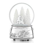 Reed And Barton 886529 North Pole Bound Polar Bear & Cubs Musical Snow Globe