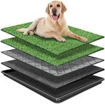 GoldOuya 35.4 x 24 in Dog Grass Pad with Tray for Indoor/Outdoor Large Dog Potty Training, Dog Litter Box is a Complete Potty System, Grass Pee Pads for Dogs with Tray is Reusable and Easy to Clean