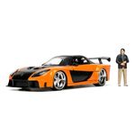 Fast & Furious 1:24 1995 Mazda RX-7 Widebody Die-cast Car w/Han's 2.75" Die-cast Figure, Toys for Kids and Adults