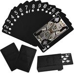 Joyoldelf Black Playing Cards, Waterproof Deck of Cards with Dollar Pattern, Great for Party, Game and Magic