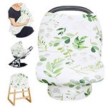 Stretchy Baby Cover with 4-in-1 Multi-use for Baby Carseat & Nursing/Breastfeeding Scarf & Stroller & Feeding high Chair Cover for Baby