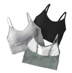 BRAAFEE Pack of 3 Girls Cotton Slightly Padded Teenager Full Coverage Sports Fitness Yoga and Gymwear, Fashionable Lifestyle, Outdoor Life Bra (Multicolor) AAJ5_FANCYBRA (S)