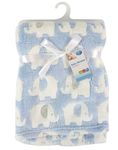 Genuine"First Steps" Luxury Soft Fleece Baby Blanket in Cute Elephant Design 75 x 100cm for Babies from Newborn