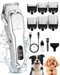 WOWBALA Trimmer for Dog Grooming Pet Hair Clippers: Dog Grooming Clippers Kit for Thick Heavy Coats - Cordless Pet Hair Shaver - Professional Low Noise Electric Trimmer