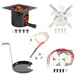 QuliMetal Grill Induction Fan, Auger Motor, Fire Burn Pot and Hot Rod Ignitor for Traeger and Pit Boss Pellet Grill Burner, Fire Pot Accessories with Ash Remover, Screws and Fuse