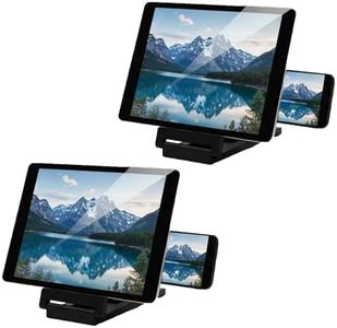 Screen Magnifier for Cell Phone, 2026 Version HD 10'' Clear Mobile Phone Magnifier, Portable Foldable Holder Stand with Projector Screen Amplifier for Movies Video Reading Gaming (2, Black)
