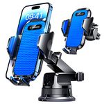 【2024 New Upgraded】 Car Phone Holder VANMASS【Strongest Suction & Clip】 Universal Pro Cell Phone Mount for Dashboard Windshield Truck Cradle Dash Stand for iPhone 15 Pro Max 14 13 12 Android, Blue