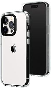 RHINOSHIELD Crystal Clear Case Compatible with [iPhone 13 Pro] | Advanced Yellowing Resistance, High Transparency, Protective and Customizable Clear Phone Case - Black Camera Ring