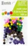 Essentials By Leisure Arts Pom Poms - Multi-Colored 5mm - 100 Piece Craft Pom Poms