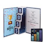 WhatSign Boss Day Card for Men - 3D Pop Up Boss Day Gifts Cards with Envelope National Bosses Day Appreciation Card Boss Christmas Birthday Gift Ideas for Male Boss from Employee