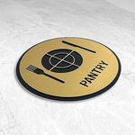 Bright Wood Craft Premium Brush Gold Finish Acrylic Pantry Sign Easy Mount 3M Self-Adhesive Tape 5.8 Inch Signage Office Corporate Hospital Business Society Resort Hotels Clubhouse Clinic