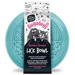 Bugalugs Dog Mat Bowl 100% Food Grade Cat Food Mat & Licky Mats For Dogs - Lick Mat Bowl Reduce Stress & Anxiety Single (Blue)