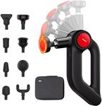HEYCHY Massage Gun Deep Tissue with Heat, 90°Adjustable Percussion Massager with 12mm Amplitude, Type-C Charging, Carry Case, 4 Speed Modes for Athletes Workout Pain Relief, New Year Gifts (Black)