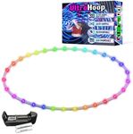 UltraPoi UltraHoop Shuffle LED Hoop – 34” OD x 3/4" HDPE – Smart Auto Color Changing LEDs w/ 100+ Light Patterns – Rechargeable, Collapsible, Beginner to Advanced Glow Flow Toys Hoola Hoops for Raves