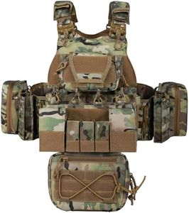 vAv YAKEDA Quick Release Tactical Outdoor Vest for Ment Adjustable Breathable Weighted Vest (US, Alpha, One Size, Regular, Regular, Camou)